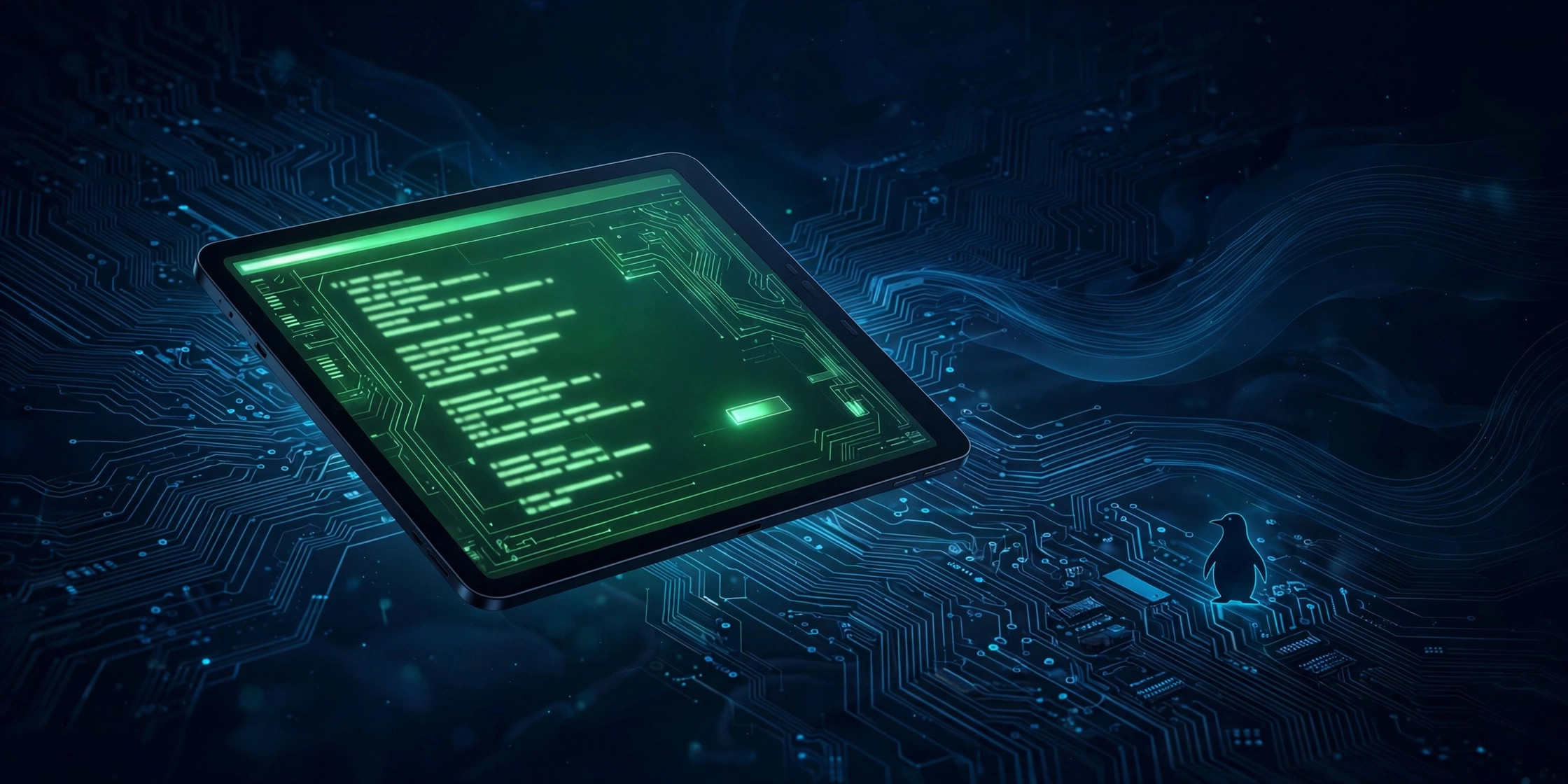 Illustration of a Linux tablet